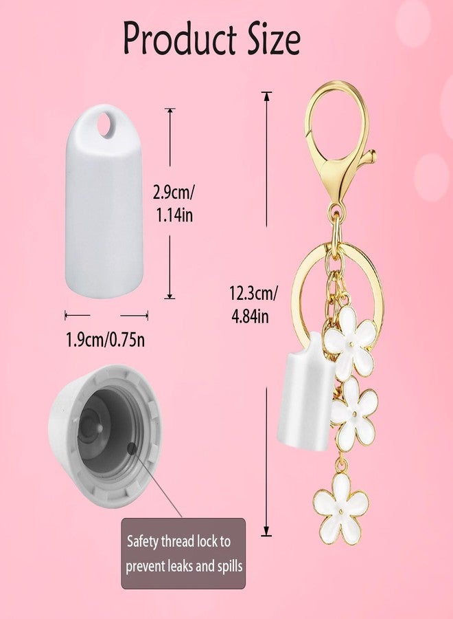 LUHOHI 4PCS Lip Balm Cap Keychain With Flower Charms for Summer Fridays, Lip Gloss Holder Keychains Kit for Summerfridays 0.5oz Portable Purse Accessories （No Lip Balm） - Image 3
